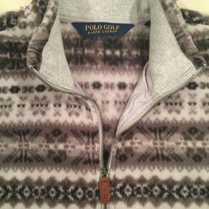 Polo Golf Mens Full Zip Fair Isle Fleece Vest NWOT